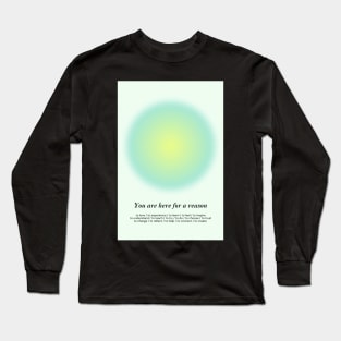 Positive Affirmation Green Gradient Aesthetic Aura Energy Long Sleeve T-Shirt